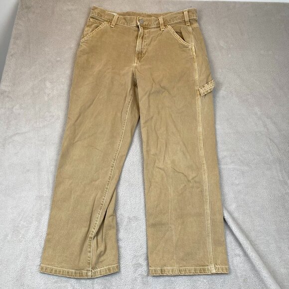 Gap Womens 90s Carpenter Pants Size 29 8 Petite Khaki Tan Relaxed Fit Workwear - Picture 16 of 16